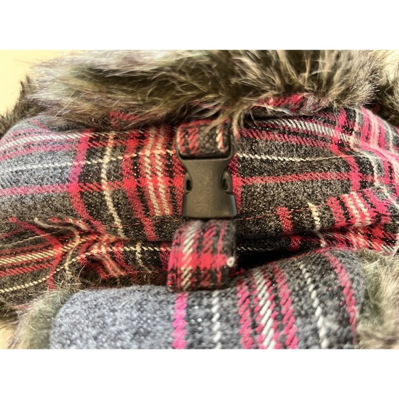 Dakota Dan Tropper Hat Womens Ear Flap Pink Plaid Faux Fur one size fits all - Picture 11 of 11